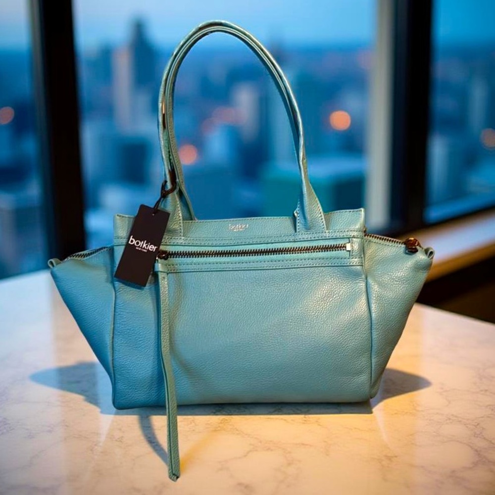 Botkier Teal Leather Tote Bag